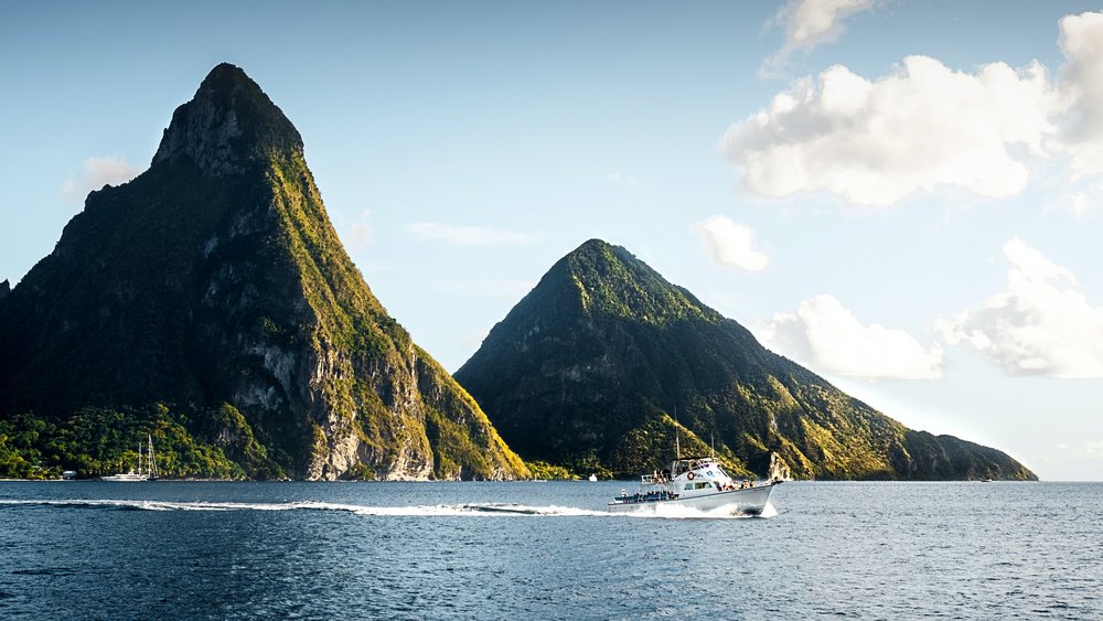 Die Pitons auf der Insel Saint Lucia Die Pitons auf der Insel Saint Lucia